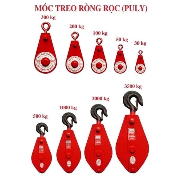Móc treo dòng dọc puly kéo tay 4 Các loại móc treo dòng dọc puly kéo tay