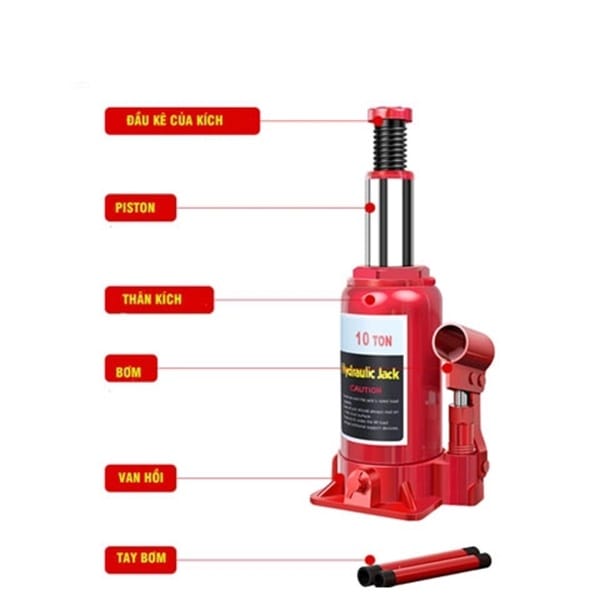 Cấu tạo con đội thủy lực