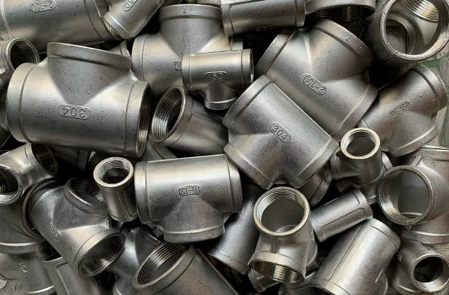 Tê ren inox