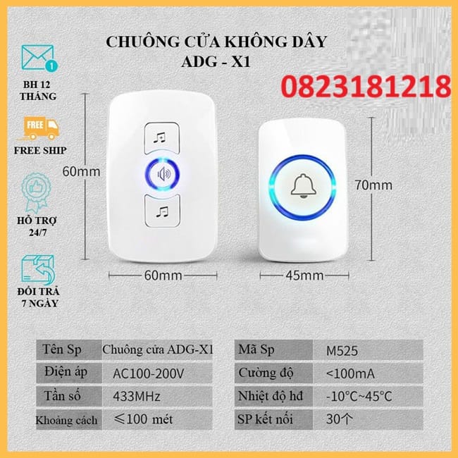 Chuông cửa không dây 3 Chuong cua khong day