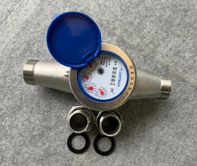 Đồng hồ đo nước nối ren 7 Đồng hồ đo nước lắp ren thân Inox