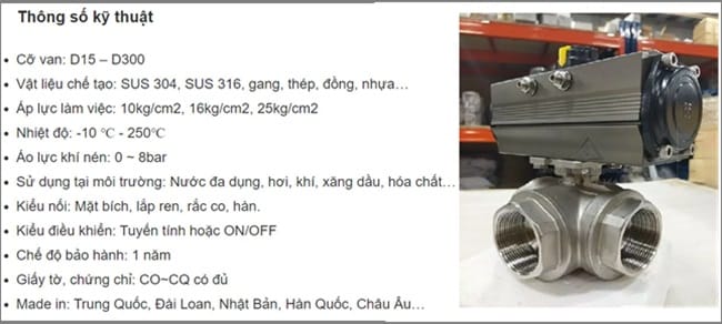 Van bi 3 cửa 9 Catalogue van bi 3 ngã điều khiển khí nén