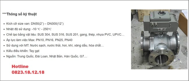 Van bi 3 cửa 11 Catalogue van bi 3 ngã mặt bích