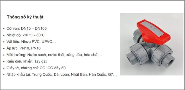 Van bi 3 cửa 12 Catalogue van bi 3 ngã rắc co