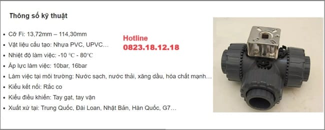 Van bi 3 cửa 14 Catalogue van bi 3 ngã thân nhựa
