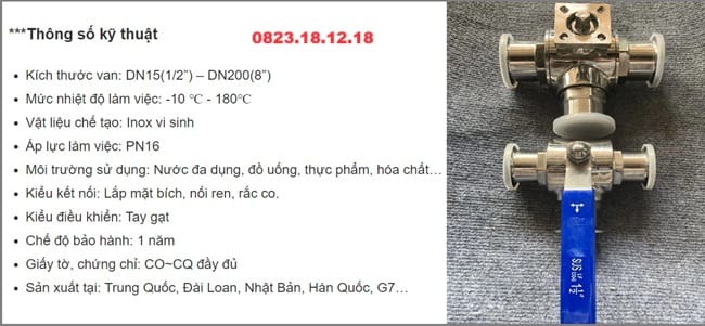 Van bi 3 cửa 17 Catalogue van bi 3 ngã vi sinh