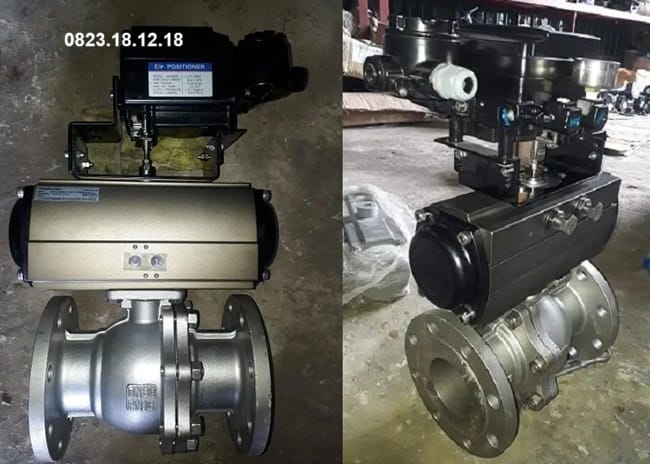 Van bi lắp bích điều khiển khí nén