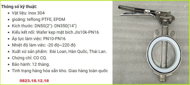 Van bướm inox 304