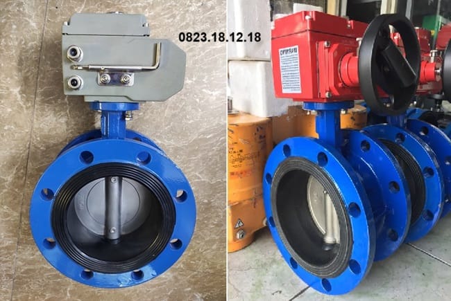 Van bướm mặt bích điều khiển điện