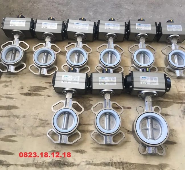 Van bướm điều khiển khí nén hàn quốc 4 Van bướm inox điều khiển khí nén Hàn Quốc