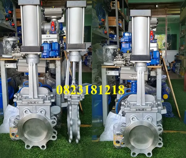 van dao inox điều khiển khí nén 7 Van dao inox điều khiển bằng khí nén