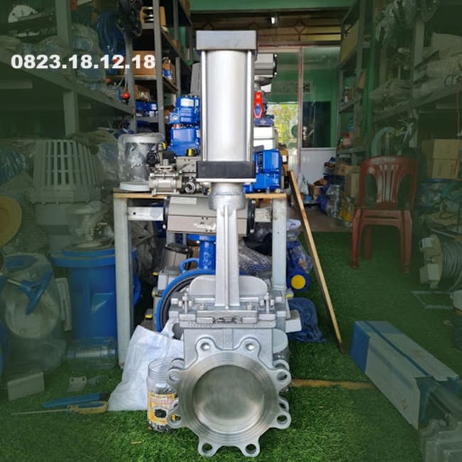 van dao inox điều khiển khí nén 2 Van dao inox khí nén