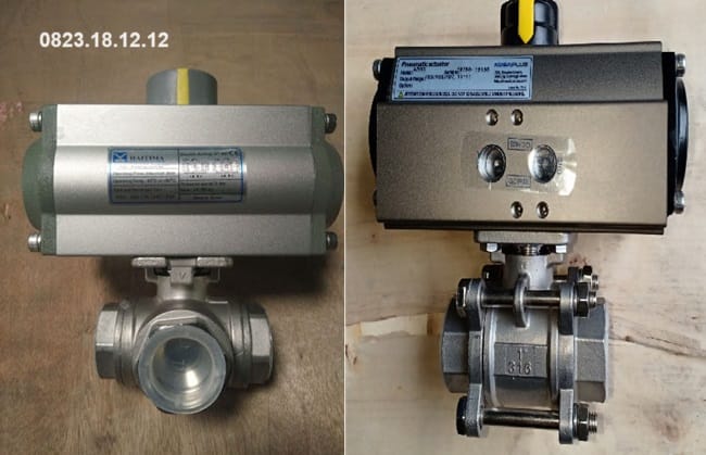 Van bi 3 ngã điều khiển khí nén nối ren
