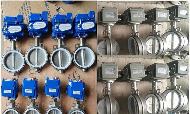 Van bướm điều khiển điện ON/OFF 4 Van bướm điều khiển điện ON/OFF inox