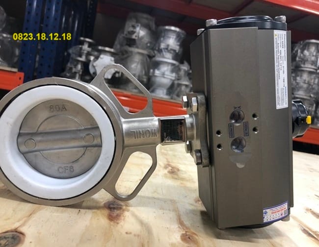 Van bướm điều khiển khí nén ON/OFF inox