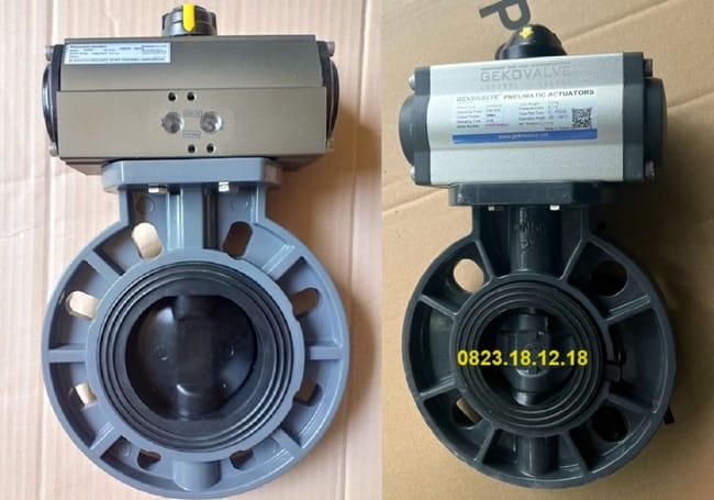 Van bướm điều khiển khí nén ON/OFF nhựa