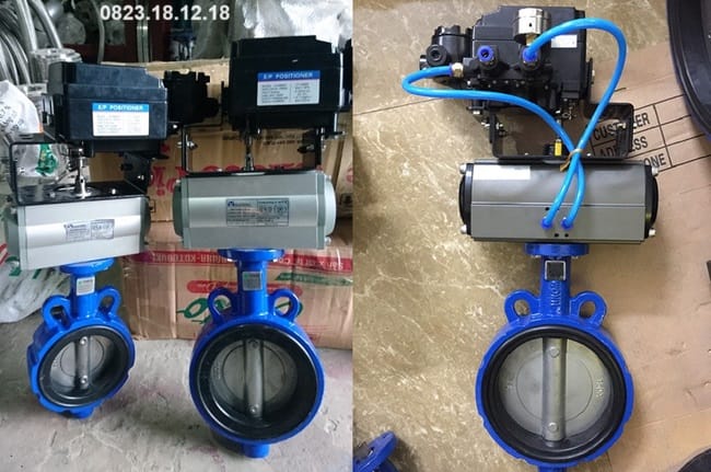 Van bướm gang điều khiển khí nén tuyến tính