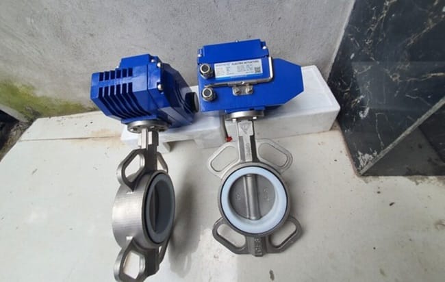 Van bướm điều khiển điện Đài Loan 4 Van bướm inox điều khiển điện Đài Loan