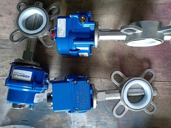 Van bướm điều khiển điện tuyến tính 4 Van bướm inox điều khiển điện tuyến tính