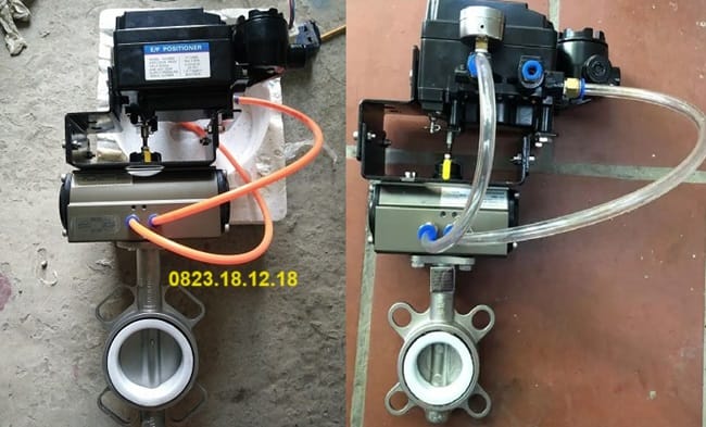 Van bướm inox điều khiển khí nén tuyến tính