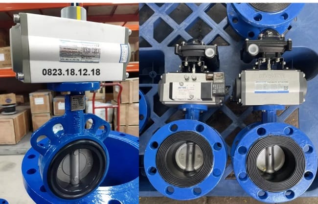 Van bướm thép điều khiển khí nén