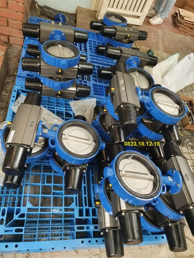 Van bướm thép điều khiển khí nén tác động đơn