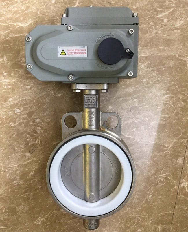 Van bướm wafer điều khiển điện 4 Van bướm wafer điều khiển điện inox