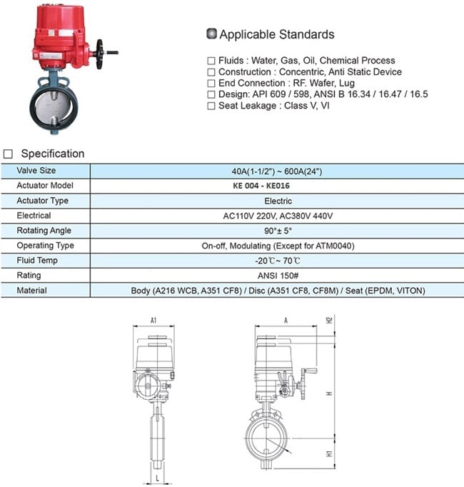Van bướm điều khiển điện Hàn Quốc 4 Catalogue van bướm điện Hàn Quốc