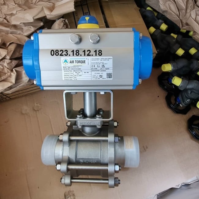 Van bi 3PC nối ren điều khiển khí nén