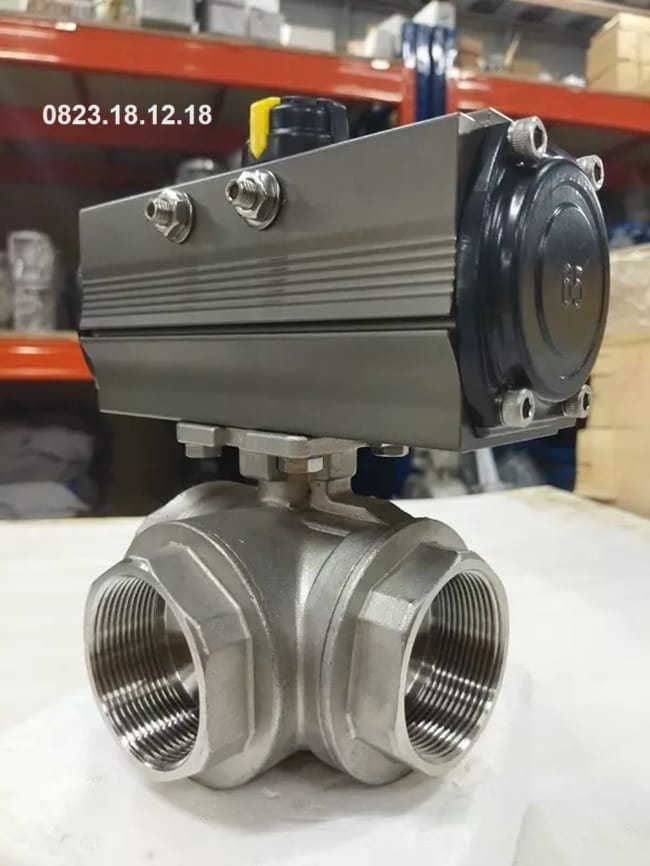 Van bi nối ren điều khiển khí nén tác động kép