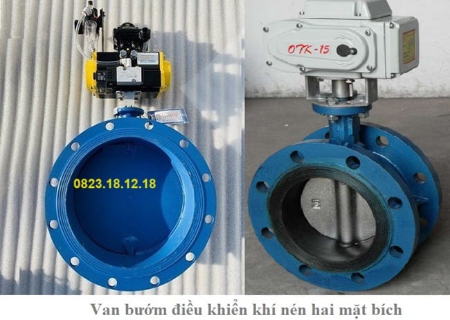 Van bướm khí nén hai mặt bích