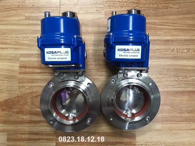 Van bướm mặt bích điều khiển điện 2 Van bướm mặt bích điều khiển điện