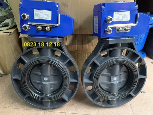 Van bướm điều khiển điện Hàn Quốc 10 Van bướm điều khiển điện thân nhựa