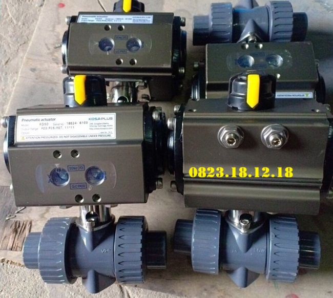 Van bi nhựa dán keo 6 Van bi nhựa dán keo điều khiển khí nén