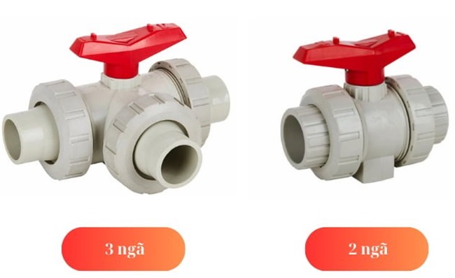 Van bi nhựa PPH 8 Van bi nhựa PPH 3 ngã