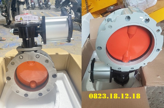 Van bướm silo điều khiển khí nén 2 Van bướm silo điều khiển khí nén