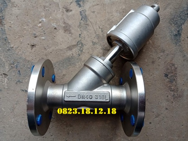 Van y xiên điều khiển khí nén mặt bích