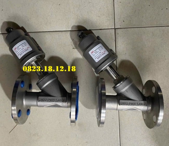 Van y xiên mặt bích khí nén