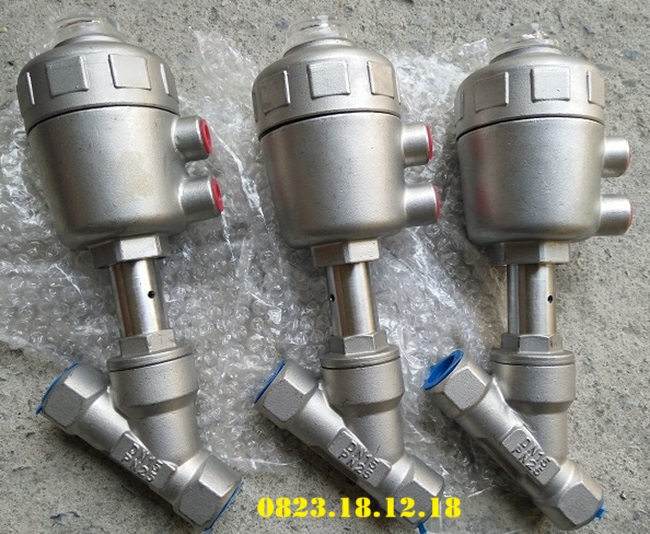 Van y xiên điều khiển khí nén nối ren 2 Van xiên khí nén nối ren