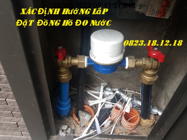 Xác định hướng lắp đặt đồng hồ đo nước