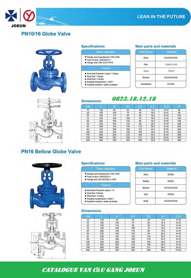 Catalogue van cầu gang Joeun