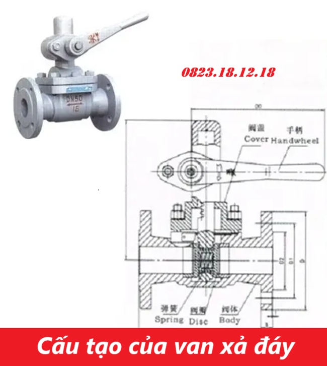 Van xả đáy 3 Cấu tạo của van xả đáy