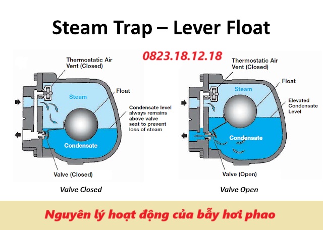 Nguyên lý hoạt động của bẫy hơi phao