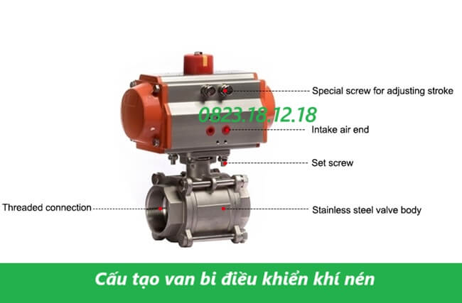 Cấu tạo van bi điều khiển khí nén