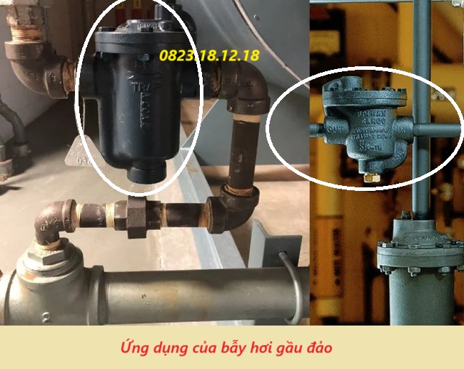 Ứng dụng của bẫy hơi gầu đảo