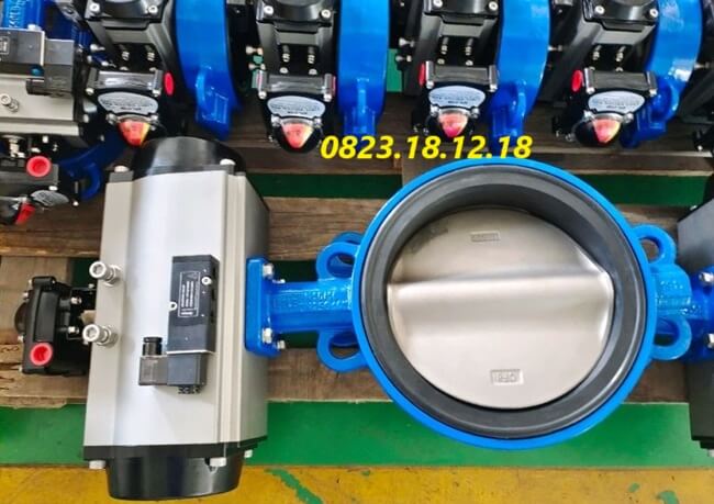 Van bướm gang điều khiển khí nén