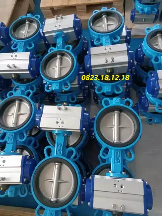 Van bướm thép điều khiển khí nén