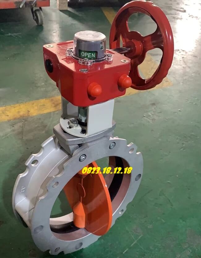 Van bướm xả đáy silo tay gạt