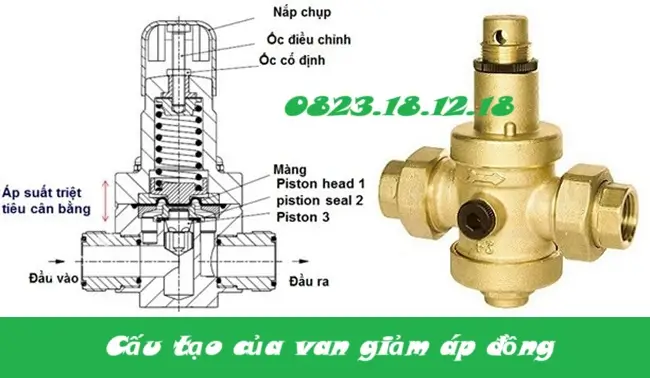 Cấu tạo của van giảm áp đồng