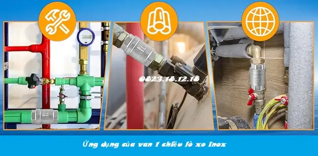 Ứng dụng của van 1 chiều lò xo inox
